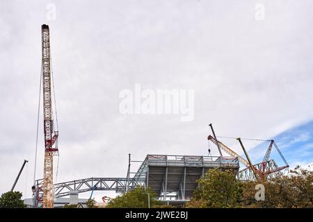 Anfield Road Construction September 2022 Stockfoto