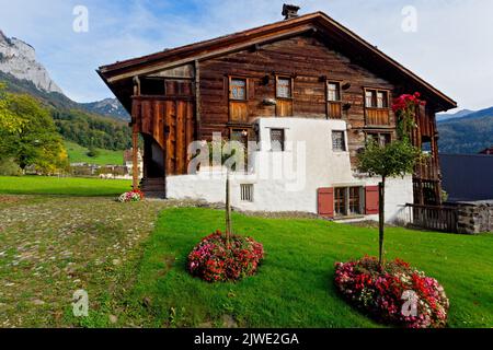 Bethlehem Haus, sehr altes Haus im Kanton Schwyz, Schweiz Stockfoto