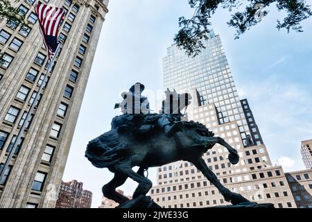 America's Response Monument, De Oppresso Liber, Liberty Park im World Trade Center, NYC, USA 2022 Stockfoto