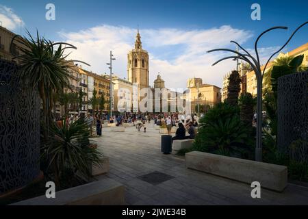 Neue Plaza de la Reina in Valencia (Spanien) Stockfoto