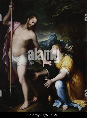 „Noli me tangere“ – auferstandener Christus, der Maria Magdalena erschien (Johannes 20:14-17). Calvaert, Denys (1540-1619), Maler Stockfoto