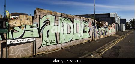 Street Graffiti incardiff uk Stockfoto