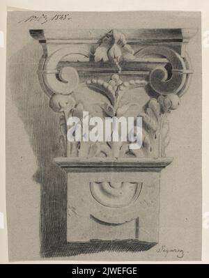 Hauptstadt eines Pilasters. Aus einer Sammlung von Schulzeichnungen der Schüler der Schule der Schönen Künste in Warschau. Tegazzo, Franciszek (1829-1879), Zeichner, Karikaturist Stockfoto