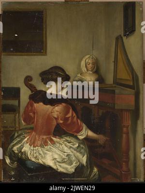 Konzert für Cello und Cembalo. Borch, Gerard ter, II (1617-1681), Autor eines Modells, unbekannt, Maler Stockfoto