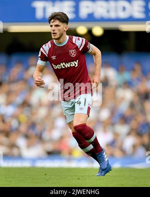 03 Sep 2022 - Chelsea gegen West Ham United - Premier League - Stamford Bridge West Ham's Declan Rig während des Spiels auf der Stamford Bridge. Picture : Mark Pain / Alamy Live News Stockfoto