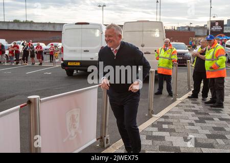 Chris Wilder Manager von Middlesbrough kommt vor dem Sky Bet Championship-Spiel Middlesbrough gegen Sunderland im Riverside Stadium, Middlesbrough, Großbritannien, 5.. September 2022 im Riverside Stadium an (Foto von James Heaton/Nachrichtenbilder) Stockfoto