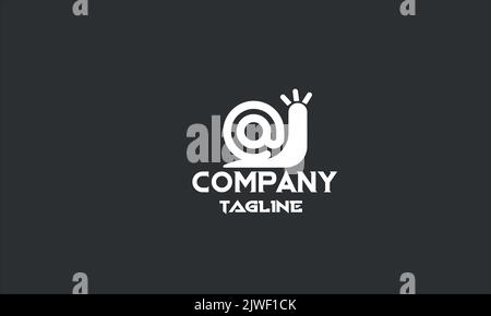 Minimale Vorlage für das Schneckenpost-Logo Stock Vektor