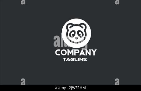 Minimale Panda-Logo-Vorlage Stock Vektor