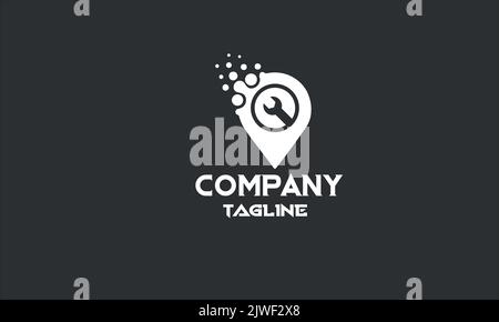 Logo-Vorlage für minimale Reparaturpunkte Stock Vektor