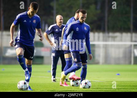 Zagreb, Kroatien. 05. September 2022. Zagreb, Kroatien, 05. September 2022, Mislav Orsic von Dinamo Zagreb wird beim letzten Training vor dem UEFA Champions League-Spiel der Gruppe E gegen Chelsea im Maksimir Stadion am 05. September 2022 in Zagreb, Kroatien, gesehen. Foto: Slavko Midzor/PIXSELL Credit: Pixsell Foto- und Videoagentur/Alamy Live News Stockfoto