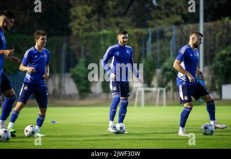 Zagreb, Kroatien. 05. September 2022. Zagreb, Kroatien, 05. September 2022, Dinamo Zagreb Spieler werden beim letzten Training vor dem UEFA Champions League Group E Spiel gegen Chelsea im Maksimir Stadion am 05. September 2022 in Zagreb, Kroatien, gesehen. Foto: Slavko Midzor/PIXSELL Credit: Pixsell Foto- und Videoagentur/Alamy Live News Stockfoto