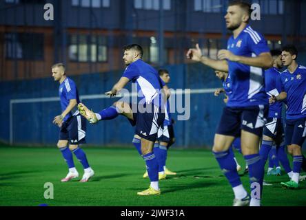 Zagreb, Kroatien. 05. September 2022. Zagreb, Kroatien, 05. September 2022, Bruno Petkovic von Dinamo Zagreb wird beim letzten Training vor dem UEFA Champions League-Spiel der Gruppe E gegen Chelsea im Maksimir-Stadion am 05. September 2022 in Zagreb, Kroatien, gesehen. Foto: Slavko Midzor/PIXSELL Credit: Pixsell Foto- und Videoagentur/Alamy Live News Stockfoto