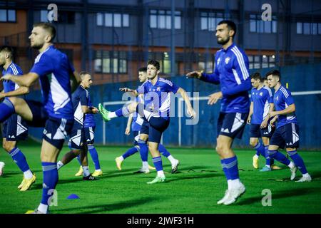 Zagreb, Kroatien. 05. September 2022. Zagreb, Kroatien, 05. September 2022, Antonio Marin von Dinamo Zagreb wird beim letzten Training vor dem UEFA Champions League-Spiel der Gruppe E gegen Chelsea im Maksimir Stadion am 05. September 2022 in Zagreb, Kroatien, gesehen. Foto: Slavko Midzor/PIXSELL Credit: Pixsell Foto- und Videoagentur/Alamy Live News Stockfoto