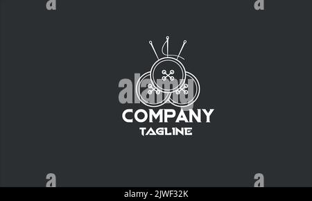 Minimale Näh-Logo-Vorlage Stock Vektor