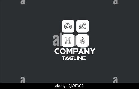 Logo-Vorlage für den Minimal-Spielwarenladen Stock Vektor