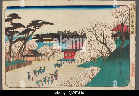 Ansicht des Toeizan-Tempels (Kan'ei ji) in Ueno; Druck aus der Serie: Toto meisho (berühmte Orte der östlichen Hauptstadt). Utagawa, Hiroshige I (1797-1858), Grafiker Stockfoto