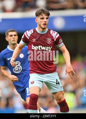 03 Sep 2022 - Chelsea gegen West Ham United - Premier League - Stamford Bridge West Ham's Declan Rig während des Spiels auf der Stamford Bridge. Picture : Mark Pain / Alamy Live News Stockfoto