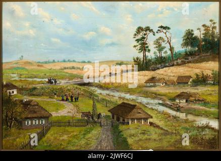 Kościuszko Truppen marschieren durch ein Dorf. Leopolski, Wilhelm (1828-1892), Maler Stockfoto