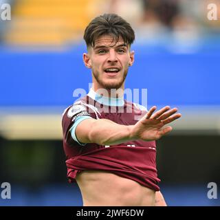 03 Sep 2022 - Chelsea gegen West Ham United - Premier League - Stamford Bridge West Ham's Declan Rig während des Spiels auf der Stamford Bridge. Picture : Mark Pain / Alamy Live News Stockfoto