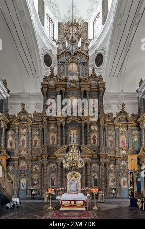 Altar, Antike, Architekt, Architektur, Architektur, Kunst, Kunst, Barock, Geburt, gesegnet, Gebäude, geschnitzt, Kathedrale, Tschernigov, christian, chr Stockfoto