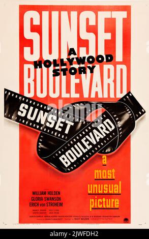 Sunset Boulevard (Paramount, 1950). Ein Folienposter Stockfoto