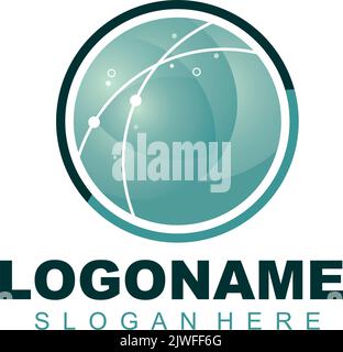 Schönes und einzigartiges abstraktes Kreis- oder Planetenlogo Stock Vektor