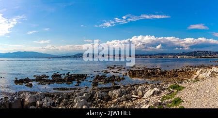 Küste von Saint Margaret - eine der Lerins Inseln ((Îles de Lérins) Stockfoto