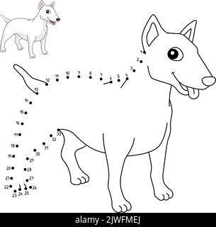 Dot to Dot American Pit Bull Terrier Dog isoliert Stock Vektor