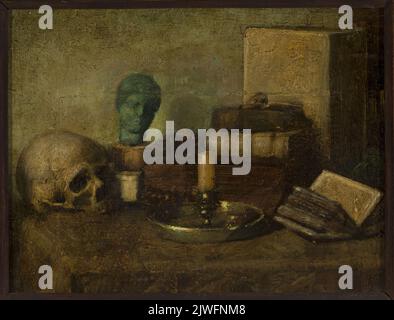 Vanitas – Stillleben mit Schädel. Unbekannt, Maler Stockfoto
