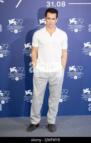 Lido Di Venezia, Italien. 05. September 2022. Colin Farrell nimmt am 05. September 2022 in Venedig, Italien, an der Fotoschau für die Banshees of Inisherin auf dem Internationalen Filmfestival von Venedig 79. Teil. © Foto: Cinzia Camela. Kredit: Unabhängige Fotoagentur/Alamy Live Nachrichten Stockfoto