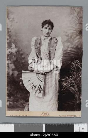 Porträt von Irena Trapszo (1868-1953), Schauspielerin (von den Knöcheln nach oben). Pusch, Maurycy (1828-1901/1902), Fotograf Stockfoto