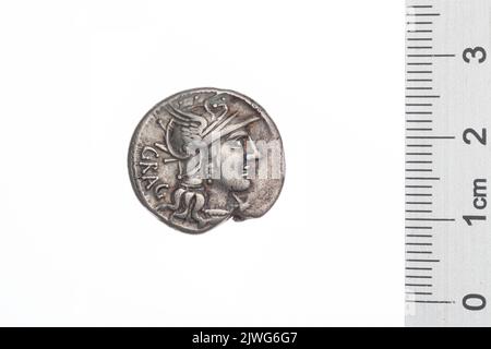Denar. Antestius Gragulus, L. (fl. 136 a.C.), Geldbeamter, Republika Rzymska, Emittent Stockfoto