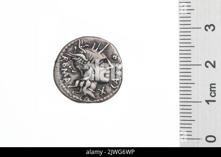 Denar. Fabius Labeo, Q. (fl. 124 a.C.), Geldbeamter, Republika Rzymska, Emittent Stockfoto
