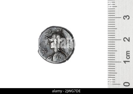 Denar. Licinius Nerva, P. (fl. 113-112 a.C.), Geldbeamter, Republika Rzymska, Emittent Stockfoto