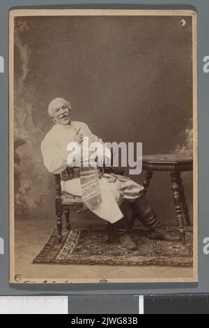 Porträt des Schauspielers [Józef Chodakowski (1850-1914) ?] Als Herr jovial aus der Komödie von Graf Aleksander Fredro. Unbekannt, Fotograf Stockfoto
