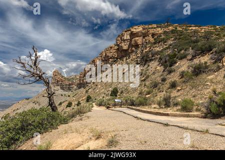 Montezuma Valley Blick auf Mesa Verde National Park. Stockfoto