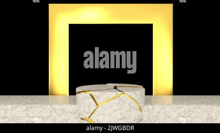 3D-Marmor-Podium Stockfoto