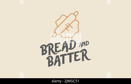Logo für Bäckerei mit Brotteig Stock Vektor