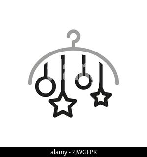 Einfach über Baby Verwandte Vektor-Linie Symbol. Enthält ein Symbol wie Babyrasseln. Stock Vektor