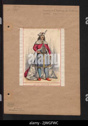 Porträt von Franz II. Rákóczi in Kleidung aus c. 1707, nach einem Druck oder Gemälde. Lesser, Aleksander (1814-1884), Zeichner, Karikaturist Stockfoto