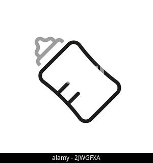Einfach über Baby Verwandte Vektor-Linie Symbol. Enthält ein Symbol wie eine Babyflasche. Stock Vektor