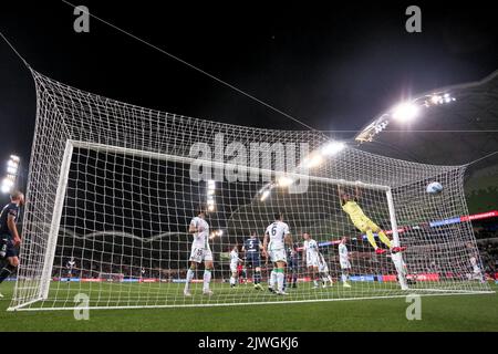 MELBOURNE, AUSTRALIEN - 21. MAI: Während des Halbfinalmatches Der A-League zwischen Melbourne Victory und Western United im AAMI Park am 21. Mai 2022 in Melbourne, Australien. Kredit: Dave Hewison Stockfoto