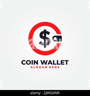 Vektor-Münze Logo-Kombination. Wallet-Logo – Money-Logo. Design Der Logo-Vorlage Für Creative Finance. Stock Vektor