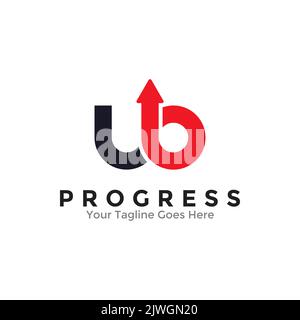 Abstraktes Progress Logo Template Design. Kreatives Pfeillogo, Wachstums- und Erfolgskonzept. Stock Vektor