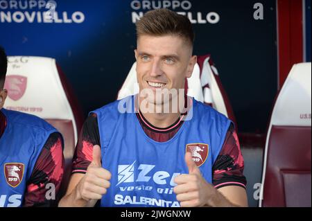 Salerno, Italien. 05. September 2022. Krzysztof Piatek von US Salernitana während der Serie Ein Spiel zwischen US Salernitana 1919 und FC Empoli im Stadio Arechi (Foto: Agostino Gemito/Pacific Press) Quelle: Pacific Press Media Production Corp./Alamy Live News Stockfoto