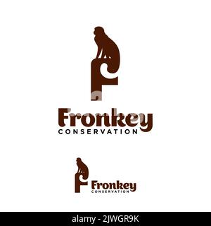 Monkey Wildlife Conservation Logo Vektor Template Design. Vektorgrafik. Stock Vektor