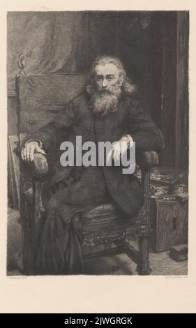 Porträt von Jan Matejko nach seinem Selbstporträt von 1892. Łopieński, Ignacy (1865-1941), Grafiker, Matejko, Jan (1838-1893), Maler Stockfoto