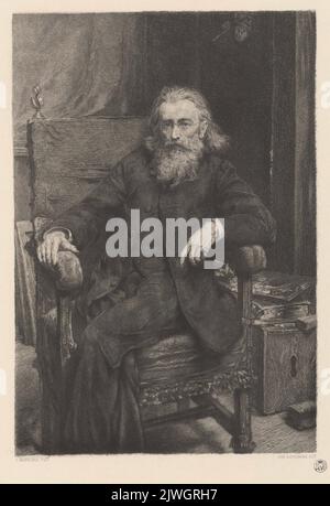 Porträt von Jan Matejko nach seinem Selbstporträt von 1892. Łopieński, Ignacy (1865-1941), Grafiker, Matejko, Jan (1838-1893), Maler Stockfoto