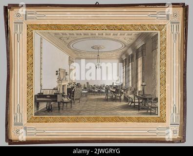 Widok wnętrza salonu. Kasprzycki, Wincenty (1802-1849), Zeichner, Karikaturist Stockfoto