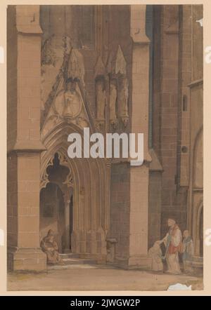 Portal einer gotischen Kirche. Scholtz, Julius (1825-1893), Zeichner, Karikaturist Stockfoto